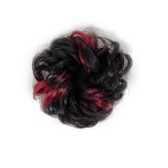 Curly Messy Hair Bun, Synthetic Hair Scrunchie, Hair Bun Pony Tail - Picture 1 of 4